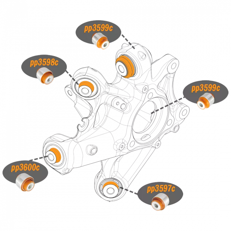 Поліуретановий сайлентблок заднього нижнього поздовжнього важеля передній Tesla Model 3 2017- 1044441-00-F; 104444100F;