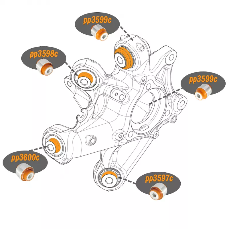 Поліуретановий сайлентблок заднього нижнього поздовжнього важеля передній Tesla Model 3 2017- 1044441-00-F; 104444100F;