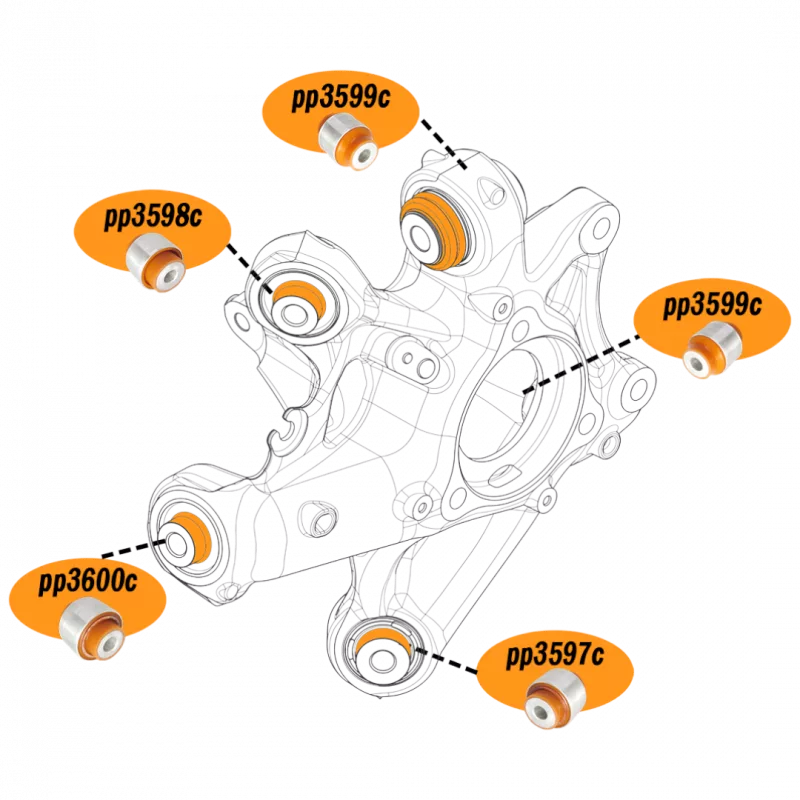 Поліуретановий сайлентблок задньої цапфи по середині Tesla Model 3 2017- 1188411-00-F; 118841100F; 1188416-00-G; 118841600G;