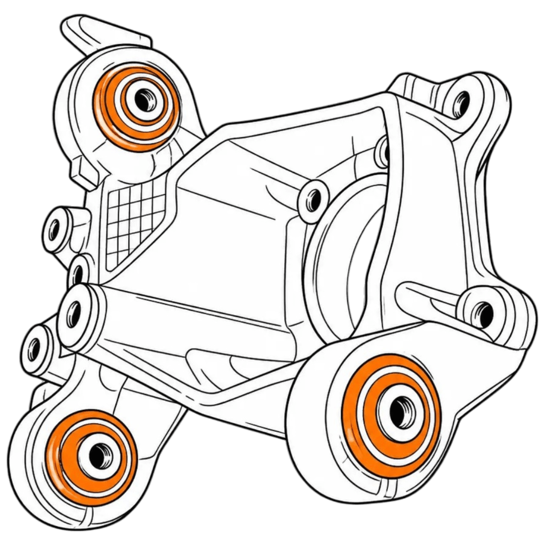 Polyurethane bushing rear trunnion lower Jeep Cherokee 2013-2018